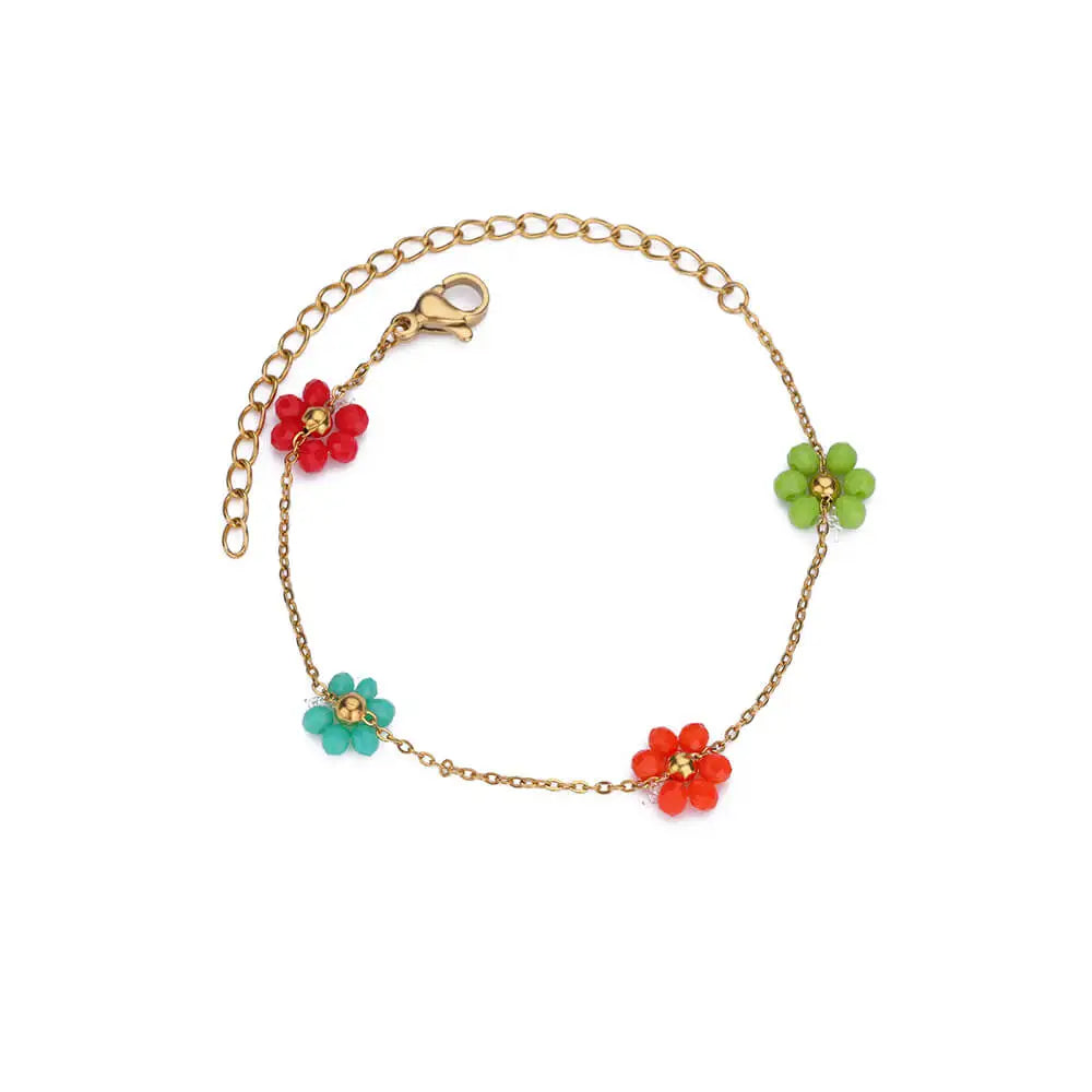 Cindy Fashion Beads Flower Bracelets