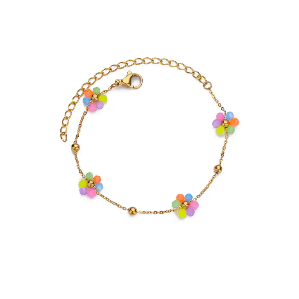 Cindy Fashion Beads Flower Bracelets