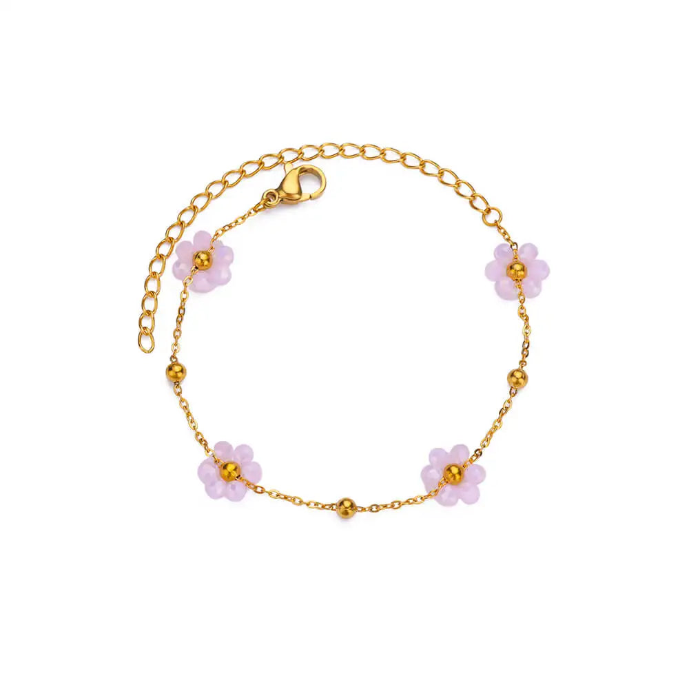 Cindy Fashion Beads Flower Bracelets