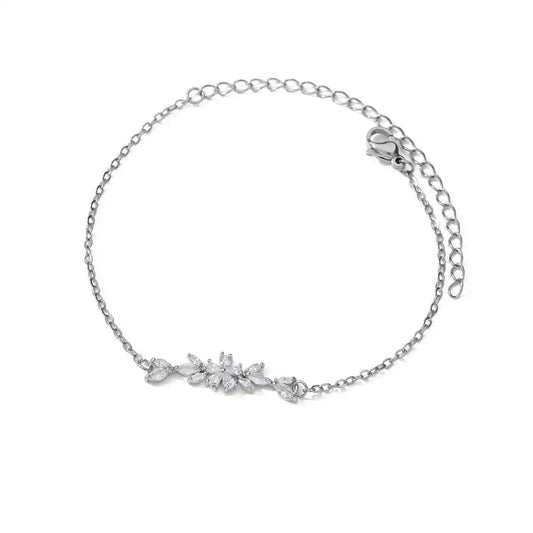 Sparkling Floral Zircon Bracelet