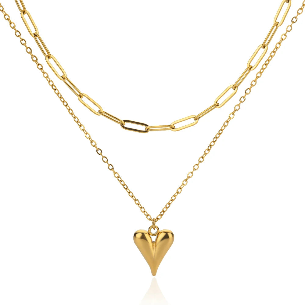 Cindy Womenâs Gold Chain with heart Charm