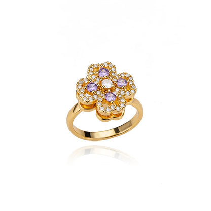 Bague torsadée Cindy plaquée or 18 carats