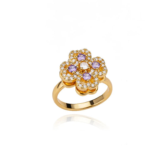 Bague torsadée Cindy plaquée or 18 carats