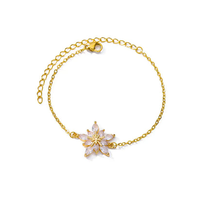 Elegant Zircon Petal Bracelet