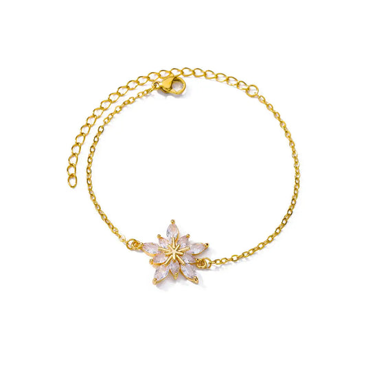 Elegant Zircon Petal Bracelet