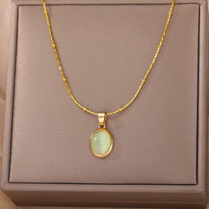 Cindy Stone Opal Oval Necklace 