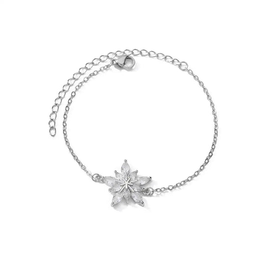 Elegant Zircon Petal Bracelet