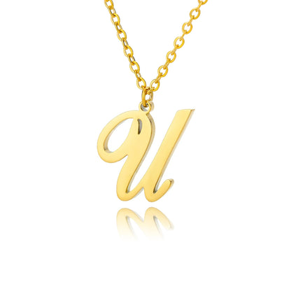The Script Initial Necklace — 18K Gold