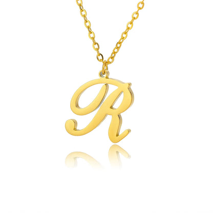 The Script Initial Necklace — 18K Gold