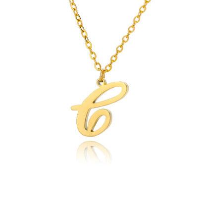The Script Initial Necklace — 18K Gold
