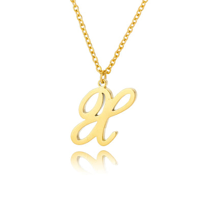 The Script Initial Necklace — 18K Gold