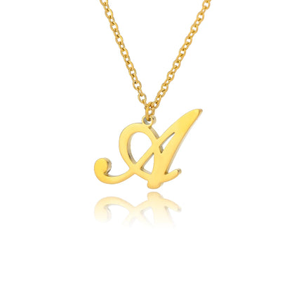 The Script Initial Necklace — 18K Gold