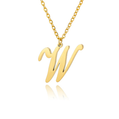 The Script Initial Necklace — 18K Gold
