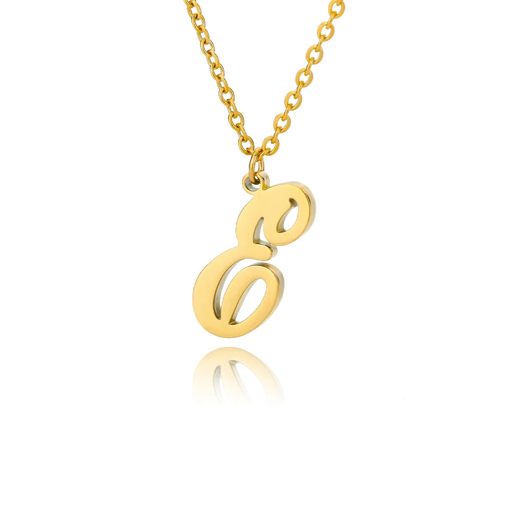 The Script Initial Necklace — 18K Gold
