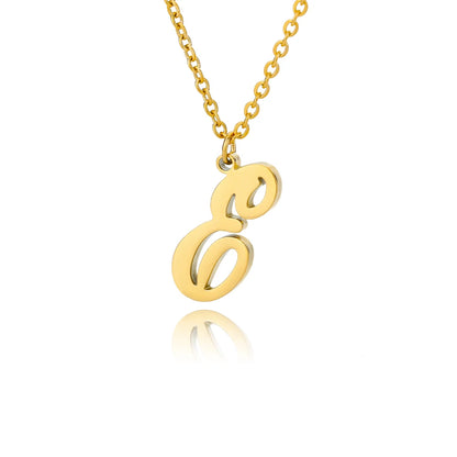 The Script Initial Necklace — 18K Gold