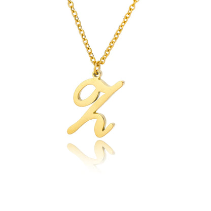 The Script Initial Necklace — 18K Gold