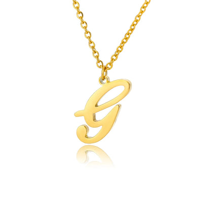 The Script Initial Necklace — 18K Gold