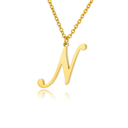 The Script Initial Necklace — 18K Gold