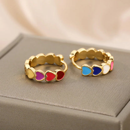 Cindy Golden Heartbeat – Boucles d'oreilles tendance en acier inoxydable pour elle