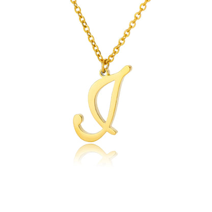 The Script Initial Necklace — 18K Gold