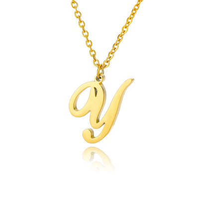 The Script Initial Necklace — 18K Gold
