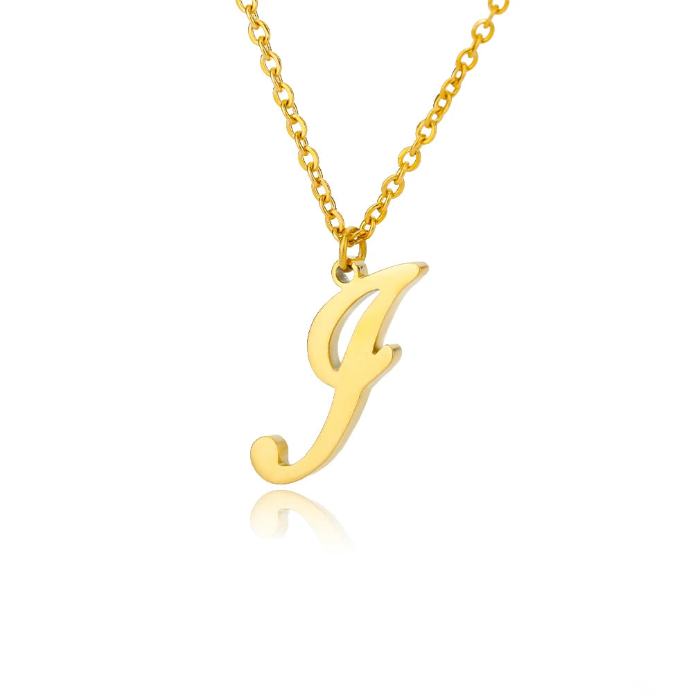 The Script Initial Necklace — 18K Gold