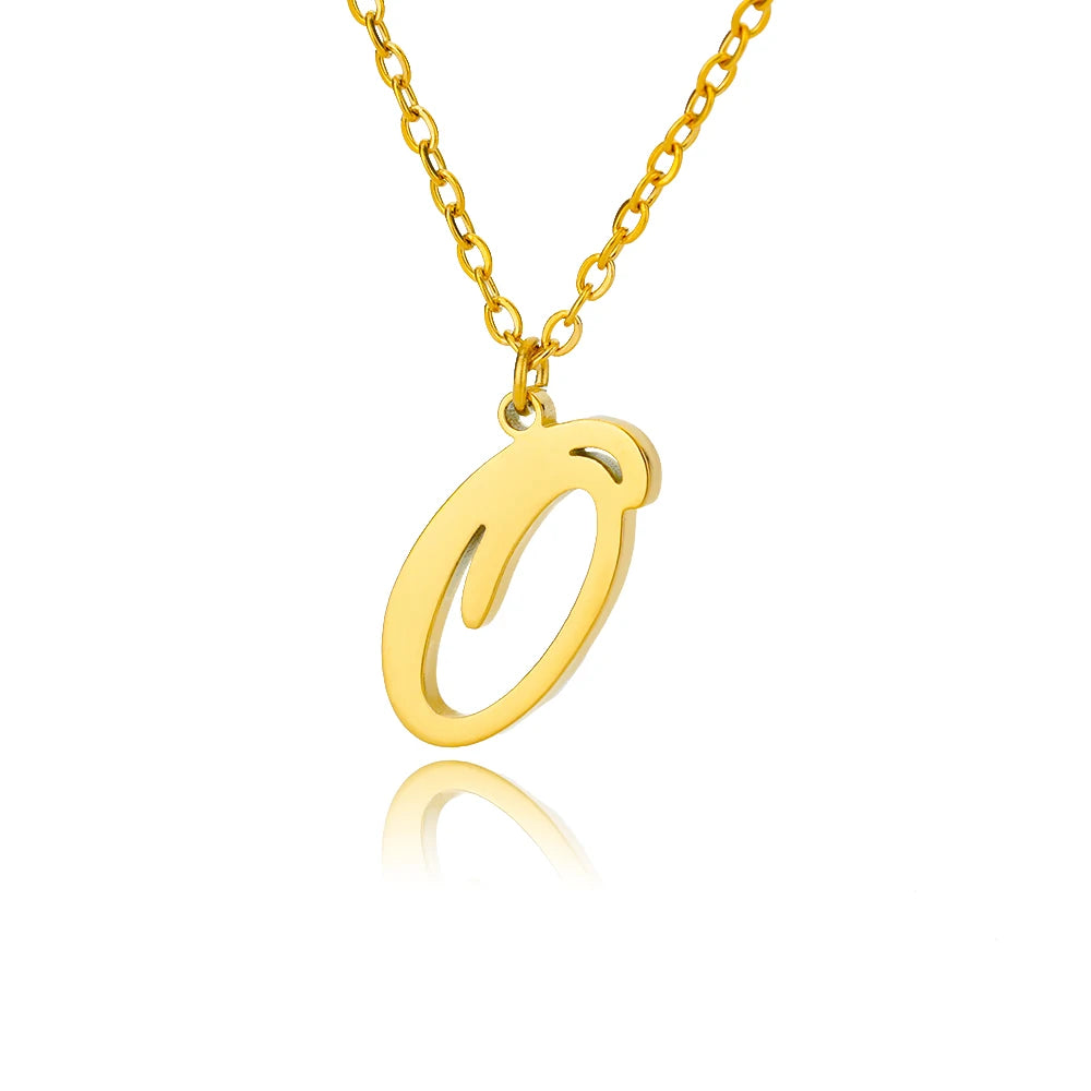The Script Initial Necklace — 18K Gold