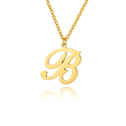 The Script Initial Necklace — 18K Gold