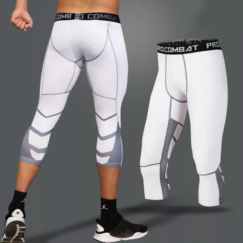 legging running homme blanc gris