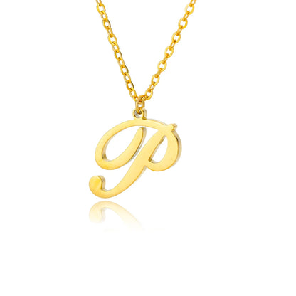 The Script Initial Necklace — 18K Gold