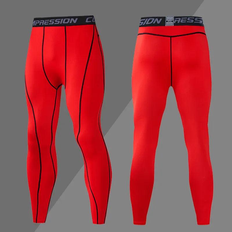 legging running homme sans poche rouge