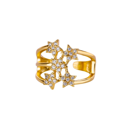 Cindy Zircon Star Ring for Women-Crystal