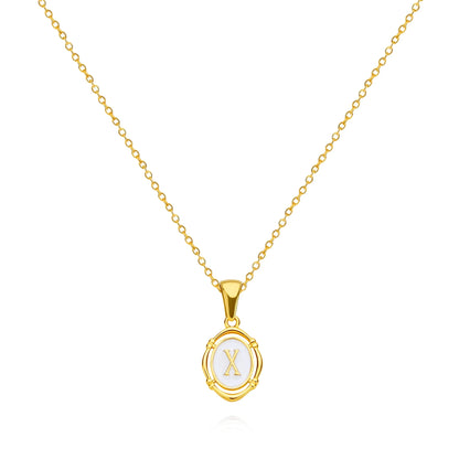 The Cameo Initial Necklace — 18K Gold