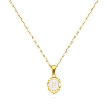 The Cameo Initial Necklace — 18K Gold