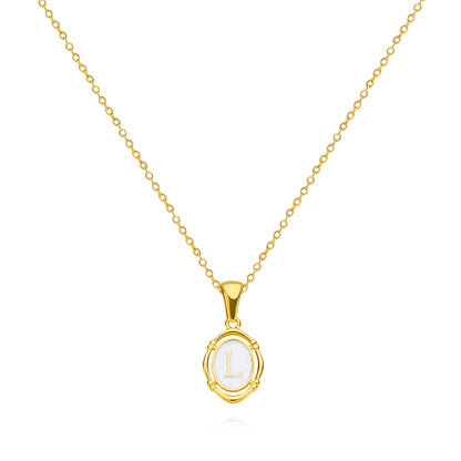 The Cameo Initial Necklace — 18K Gold