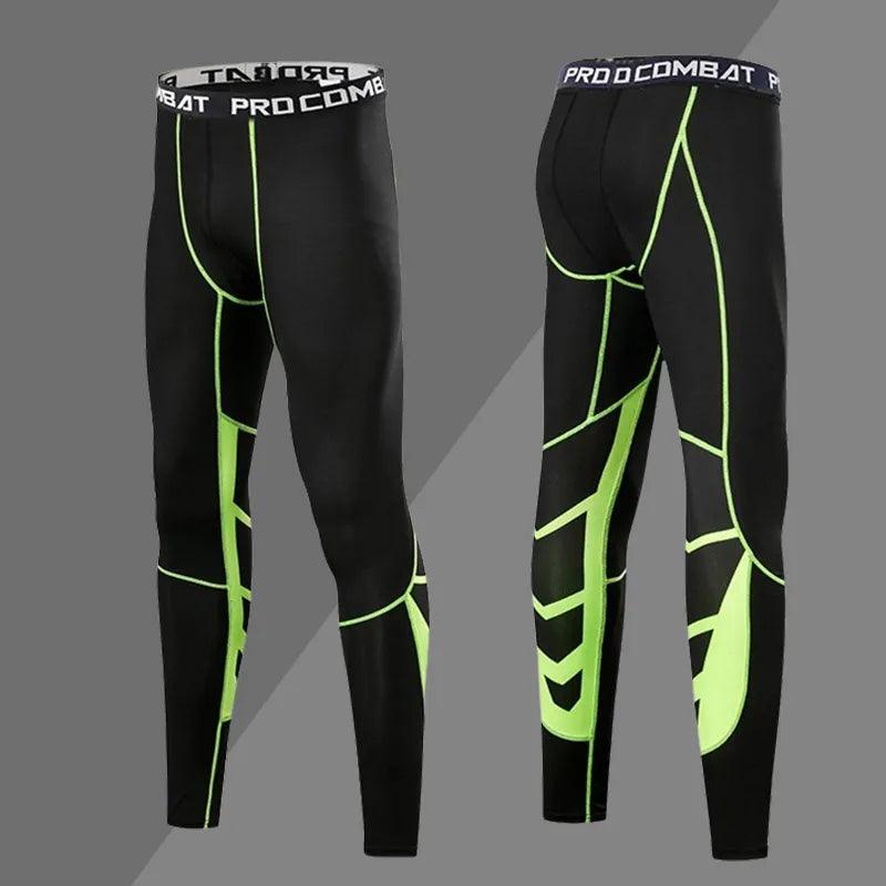 legging running homme sans poche noir vert