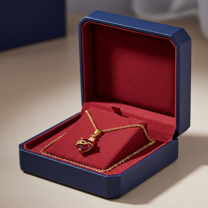 Collar con colgante de corazón de circonita – Tono dorado