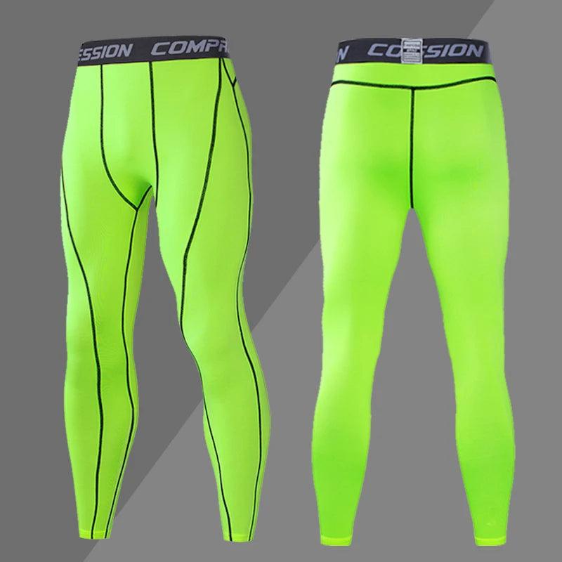 legging running homme sans poche vert citron