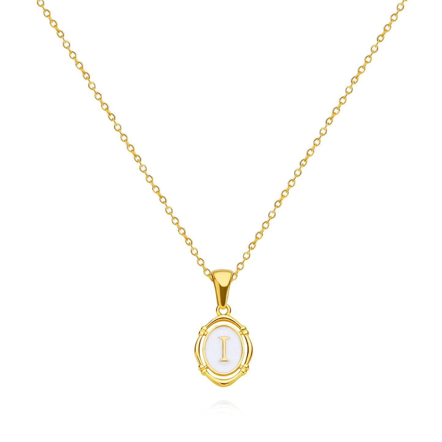 The Cameo Initial Necklace — 18K Gold