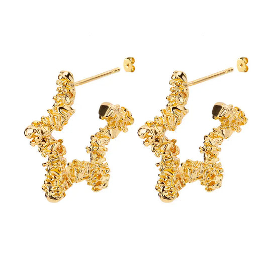 Zircon Star Stud Earrings  gold