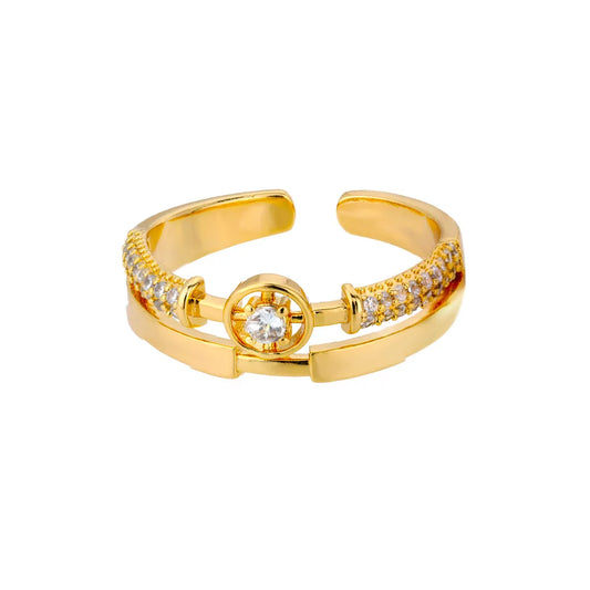 Bague torsadée géométrique en or Cindy